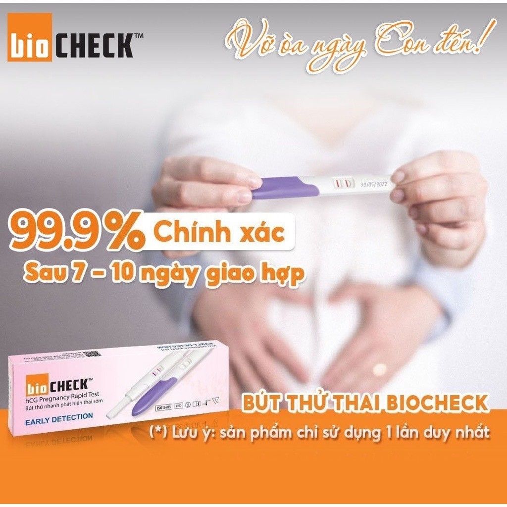 Bút thử thai sớm Biocheck chính xác 100% date 04.2026