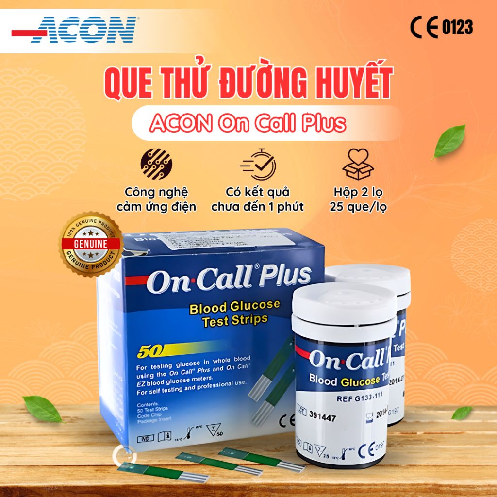 Que thử đường huyết ACON On Call Plus hộp 25 - 50 que