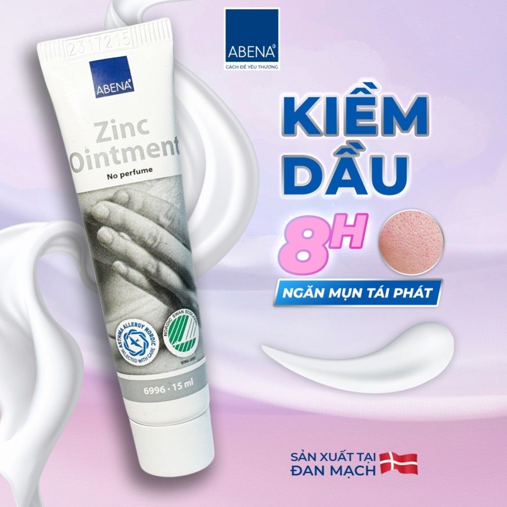 Kem giảm mụn làm mờ thâm gom cồi ABENA thông thoáng lỗ chân lông tuýp 15ml nhập khẩu Đan Mạch