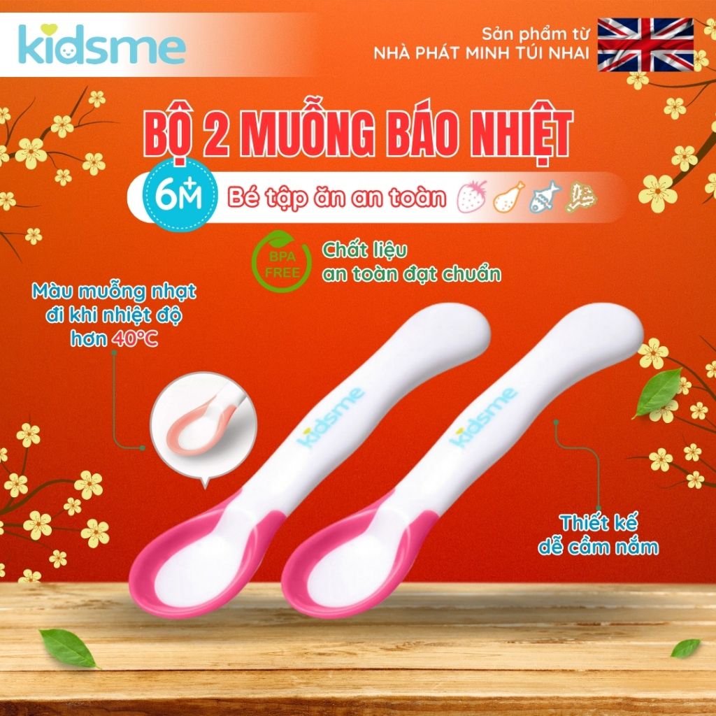 Bộ muỗng báo nhiệt 2 cái Kidsme