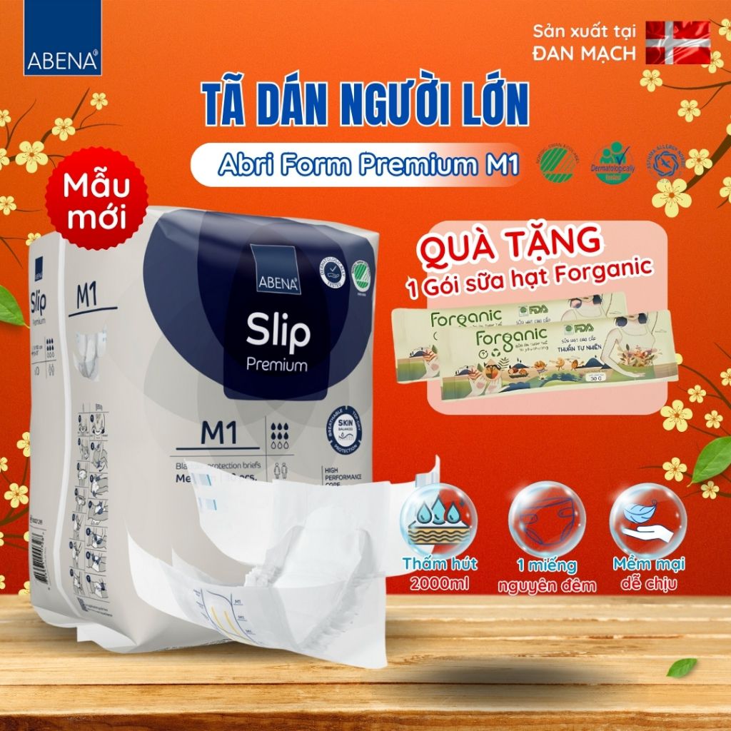 Tã dán người lớn Abri Form Premium M1 (2000ml), (10 miếng) - Siêu thấm hút 1 miếng nguyên đêm