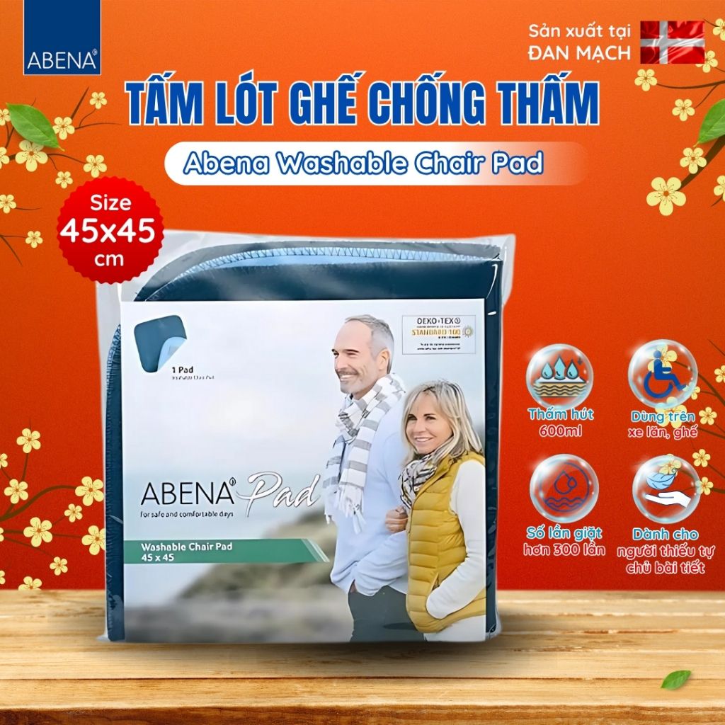 Tấm lót ghế chống thấm Abena Washable Chair Pad ( 45x45cm ) - Nhập khẩu Đan Mạch - Chống thấm ghế xe lăn/xe đẩy/ghế