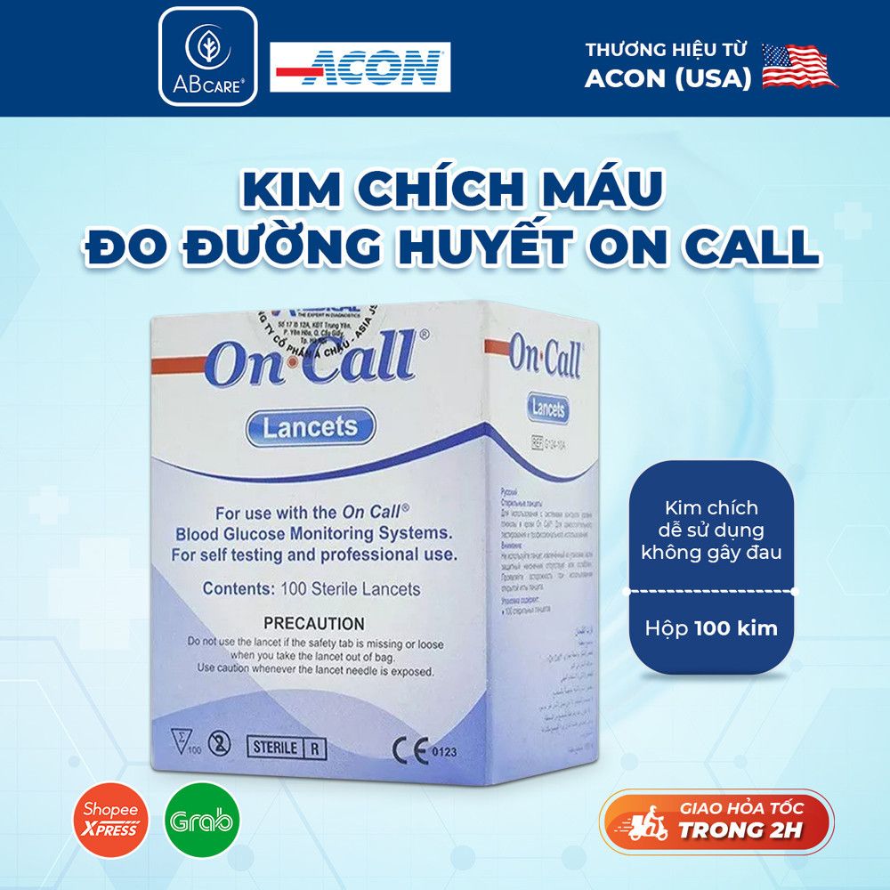 Kim chích máu thử đường huyết Acon On-call Plus không đau (100 kim / hộp)