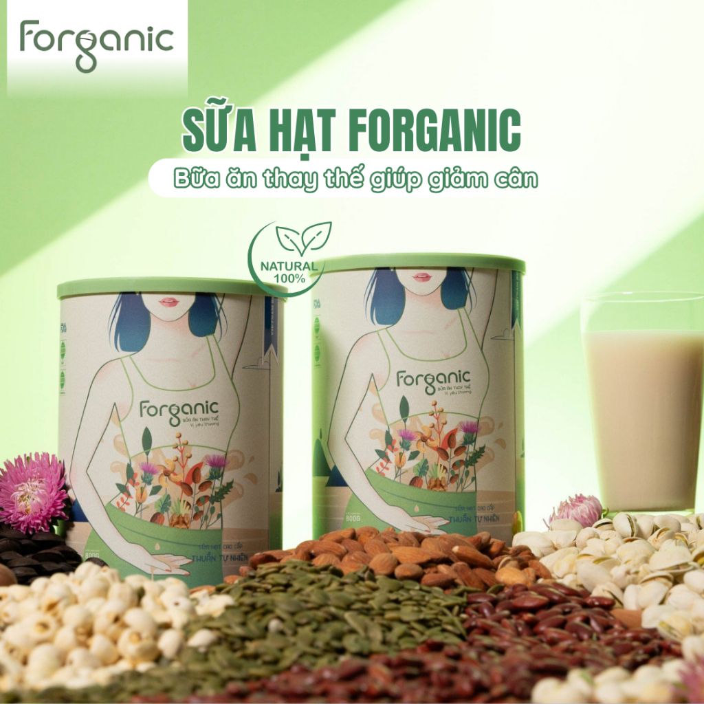 Sữa Hạt Forganic Đa dưỡng chất, Và Bữa Ăn Thay Thế bổ sung đạm và vitamin - Lon 400g