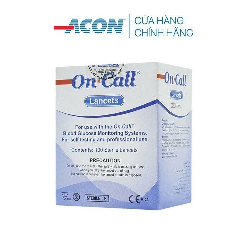 Kim chích máu thử đường huyết Acon On-call Plus không đau (100 kim / hộp)