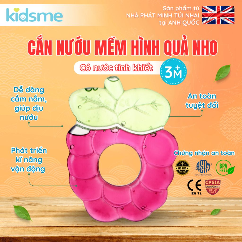 Cắn nướu mềm có nước hình quả nho kidsme