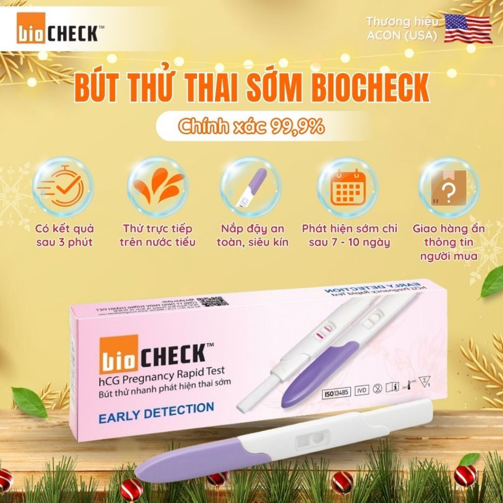 Bút thử thai sớm Biocheck chính xác 100% date 04.2026