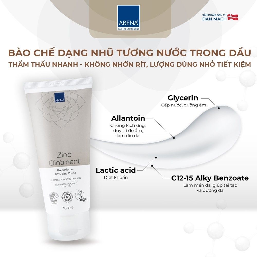 Kem chống hăm đa chức năng Abena Zinc Ointment - Nhập Khẩu Đan Mạch