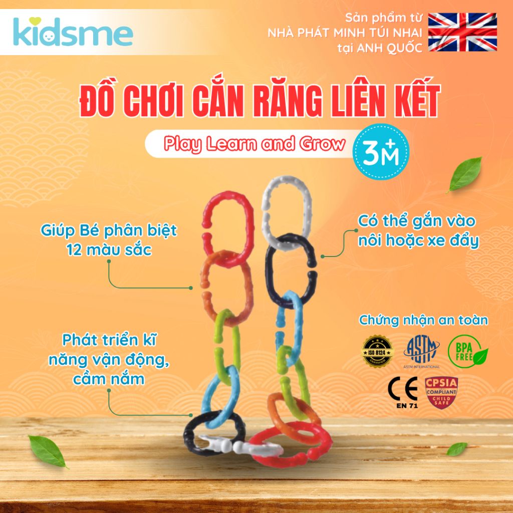 Đồ chơi cắn răng liên kết vui nhộn kidsme