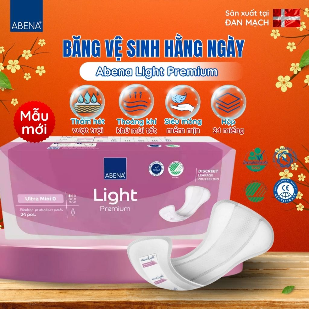 Băng vệ sinh hằng ngày Abena Light Ultra Mini 0 - Nhập khẩu Đan Mạch (Gói 24 miếng)