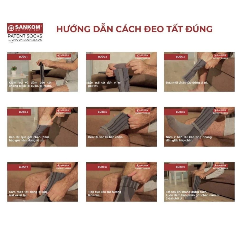 Vớ SANKOM - Giúp giảm suy giãn tĩnh mạch - Dùng cho cả nam và nữ