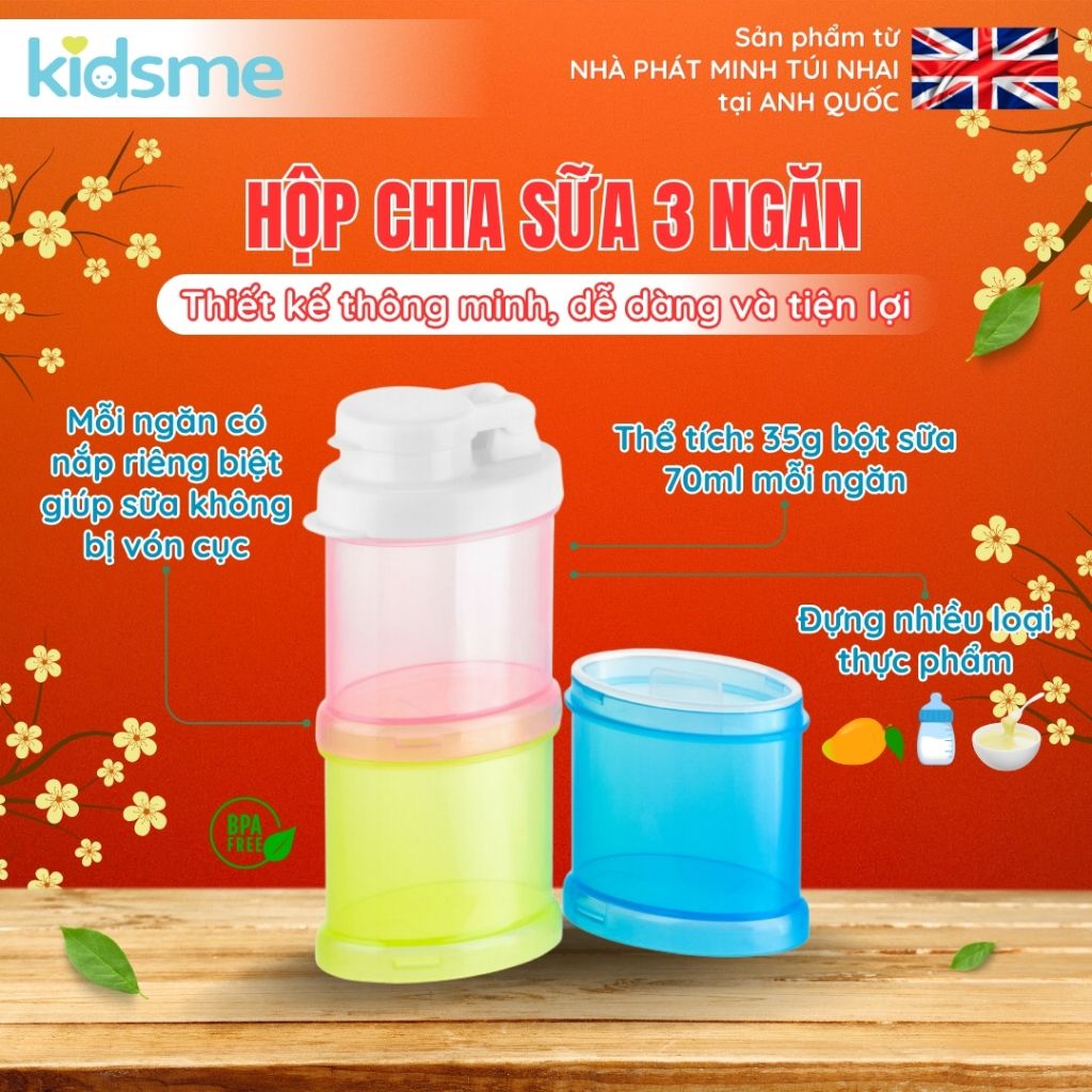 Hộp chia sữa 3 ngăn kidsme