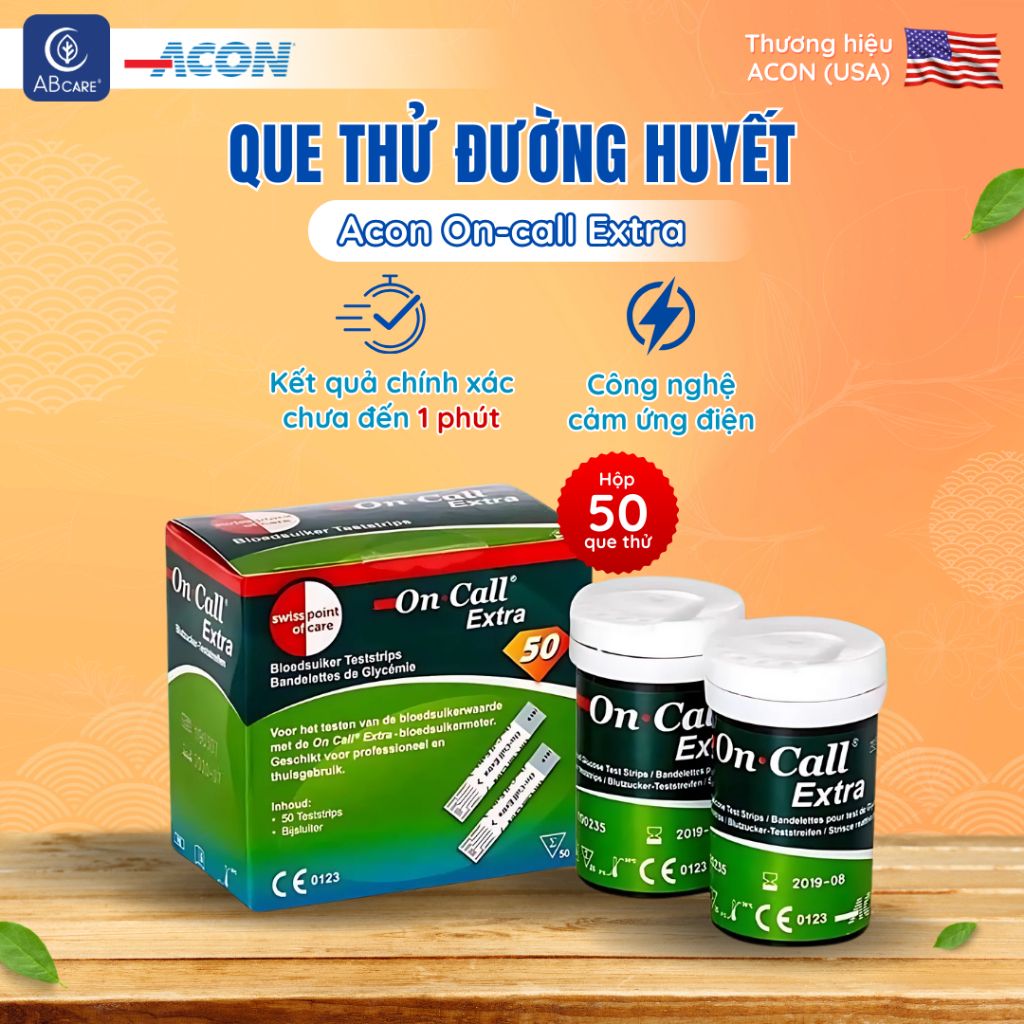 Que thử đường huyết Acon On-call extra (25 - 50 que/hộp)