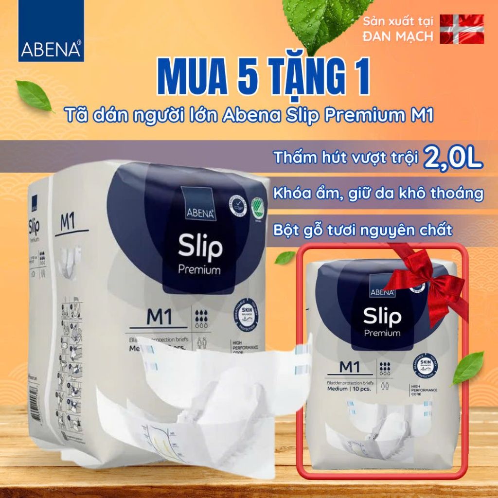 Combo 5 bịch tã dán người lớn Abena Abri Form Premium - Nhập khẩu Đan Mạch (Gói 10 miếng)