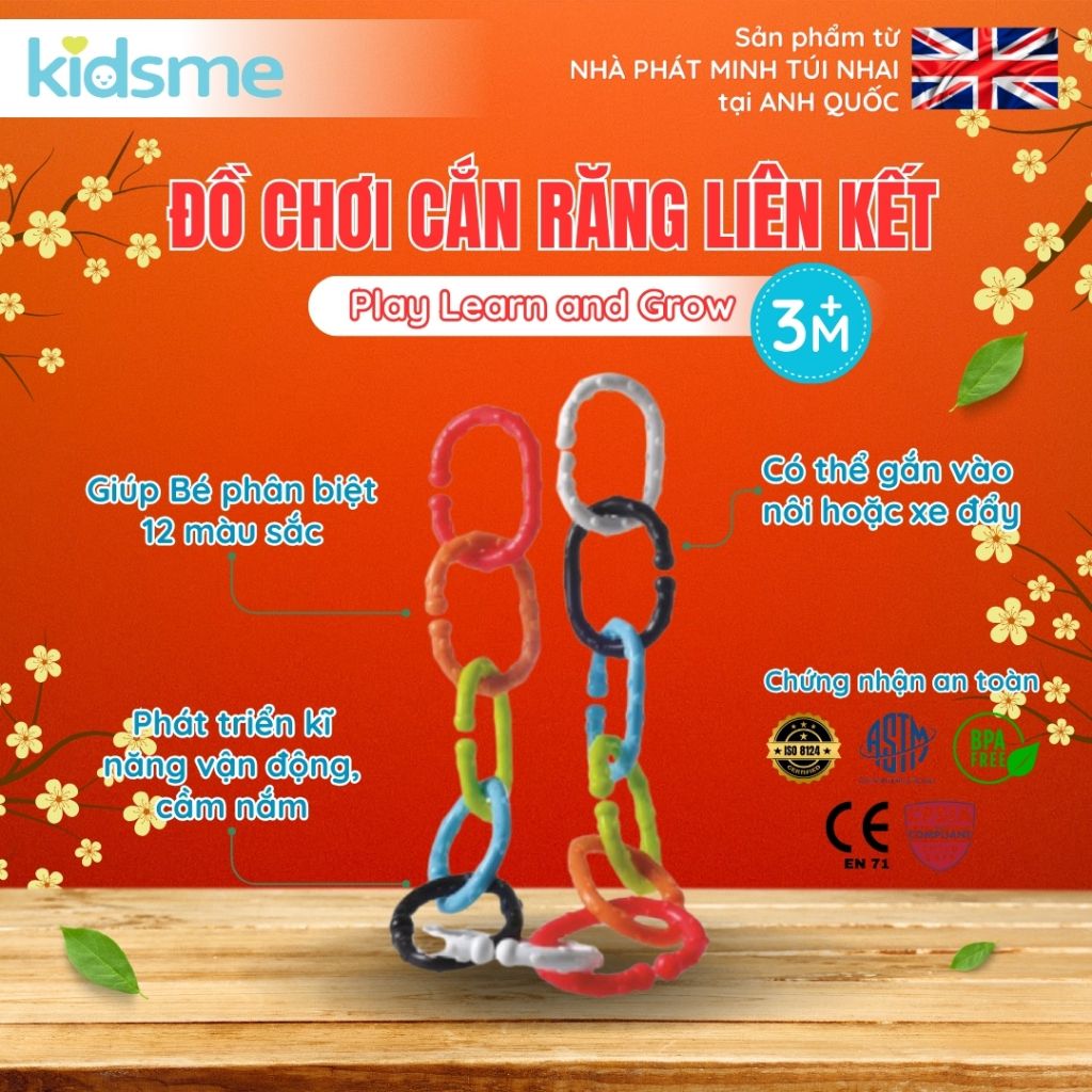 Đồ chơi cắn răng liên kết vui nhộn kidsme