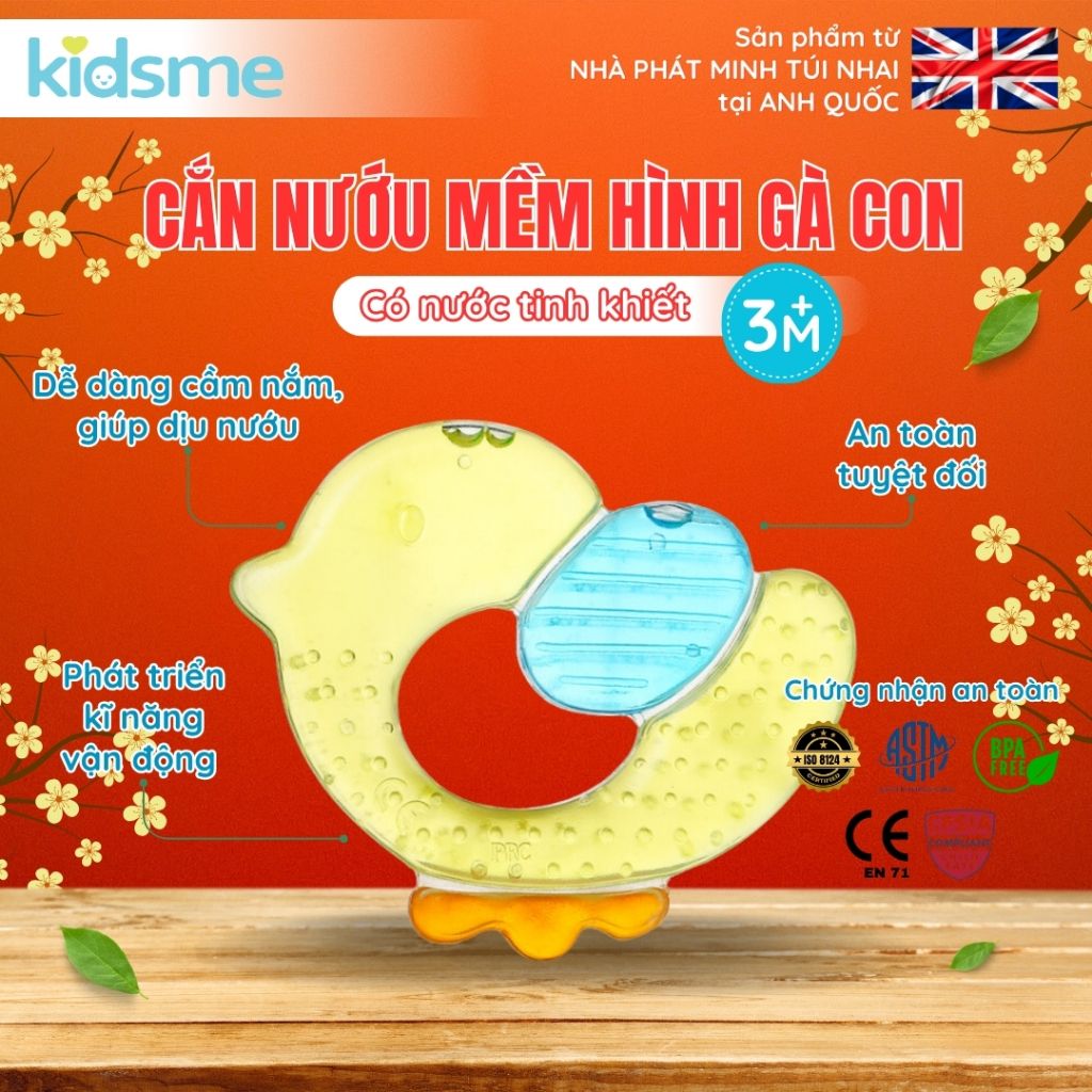 Cắn nướu mềm có nước hình con gà kidsme