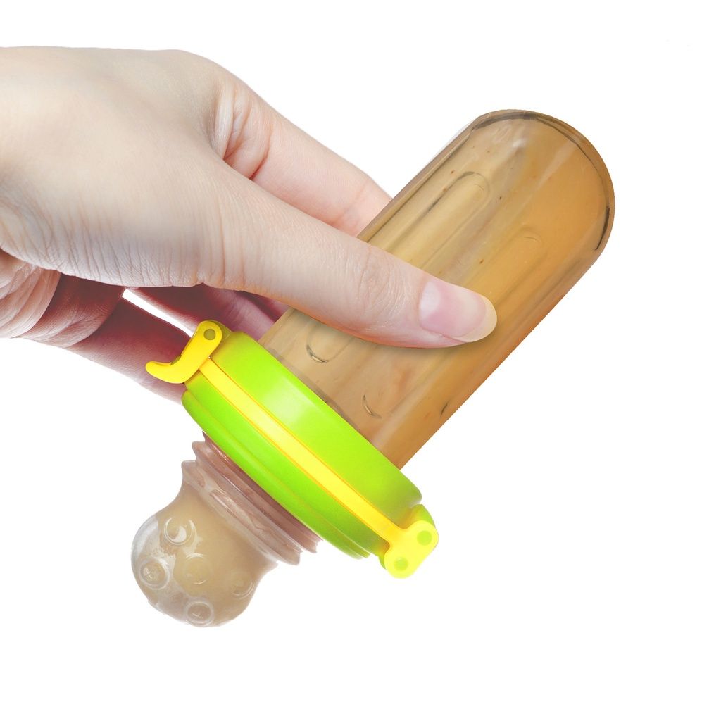 Bình bóp chống hóc Plus kidsme Màu Chanh từ 04 tháng tuổi