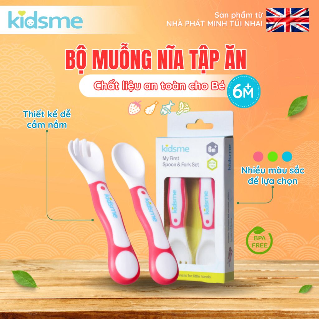 Bộ muỗng nĩa tập ăn Kidsme - 9831