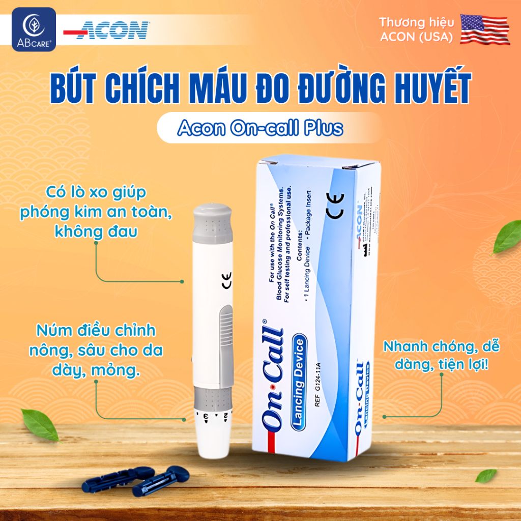 Bút chích máu đo đường huyết Acon On-call
