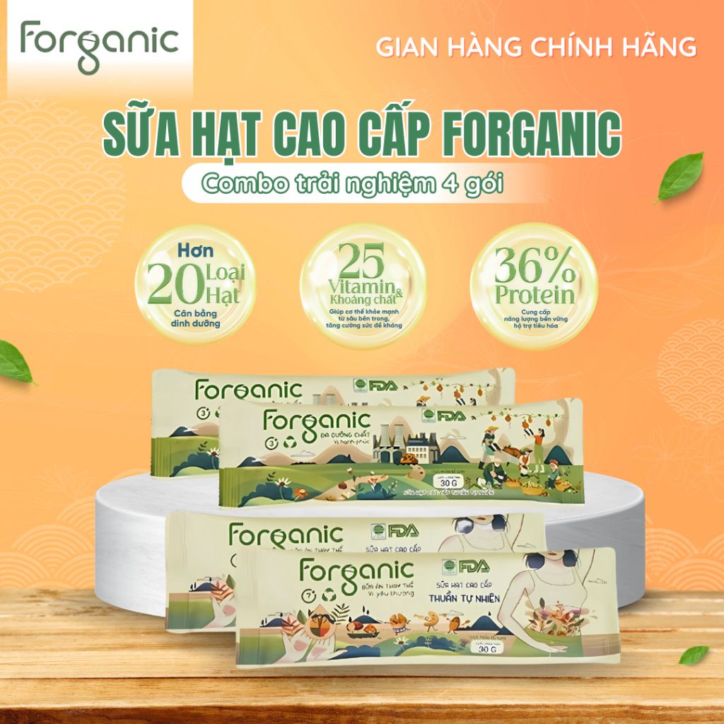 Combo Trải Nghiệm Gói Sữa Hạt Cao Cấp Forganic - (Đa Dưỡng Chất + Bữa Ăn Thay Thế)