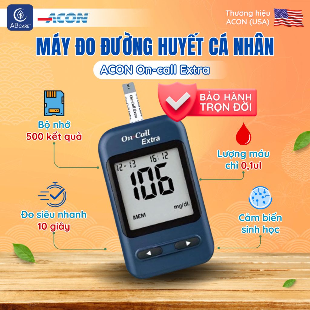 Máy đo đường huyết cá nhân ACON On-call Extra - Bảo hành trọn đời