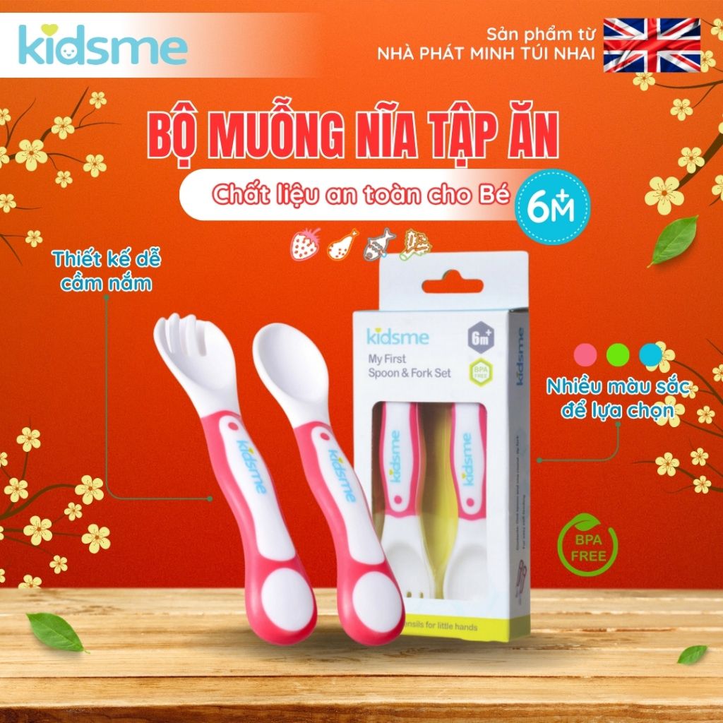 Bộ muỗng nĩa tập ăn Kidsme - 9831
