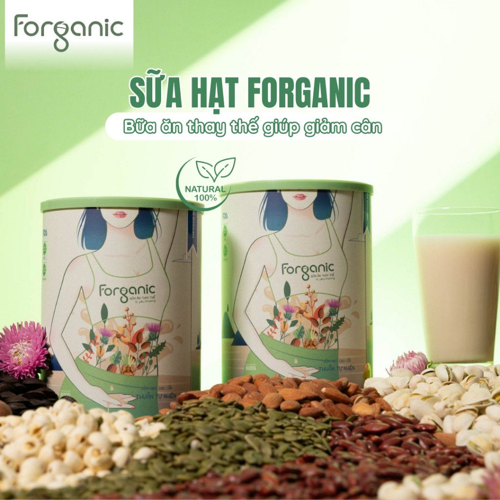 Sữa Hạt Forganic Đa dưỡng chất, Và Bữa Ăn Thay Thế bổ sung đạm và vitamin - Lon 400gr