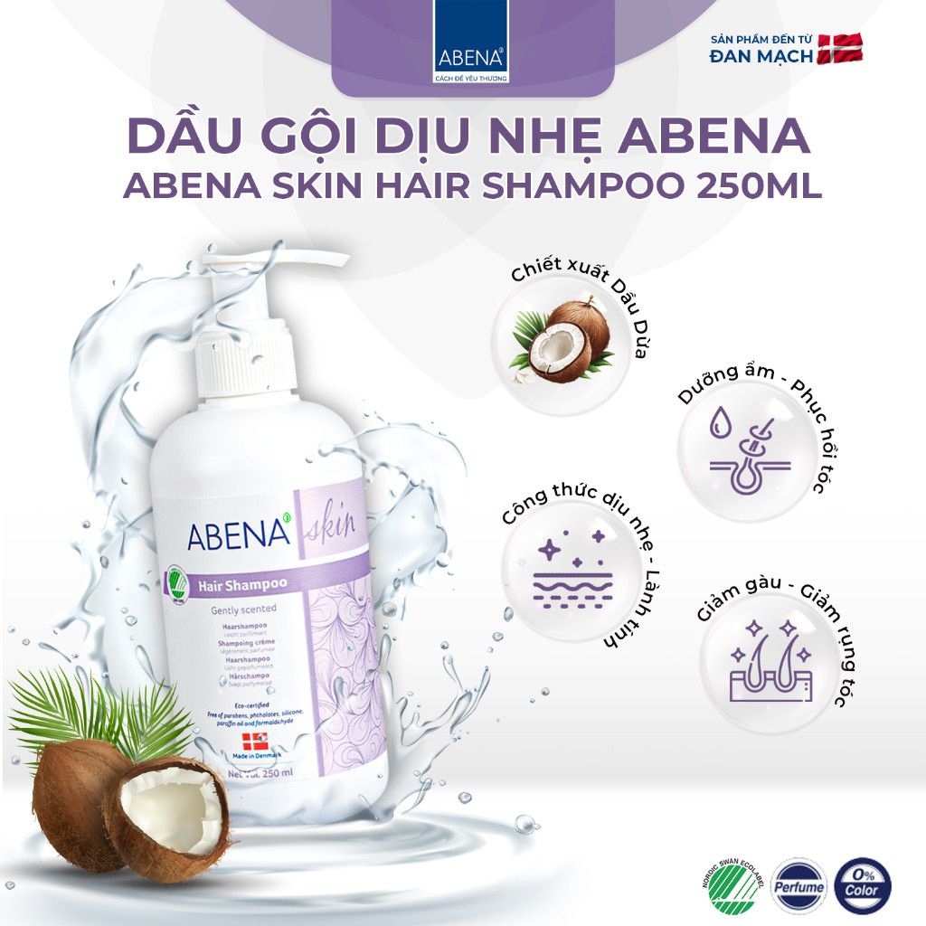 Dầu gội Abena Hair Shampoo with perfume -Nhập khẩu Đan Mạch (Chai 250ml)