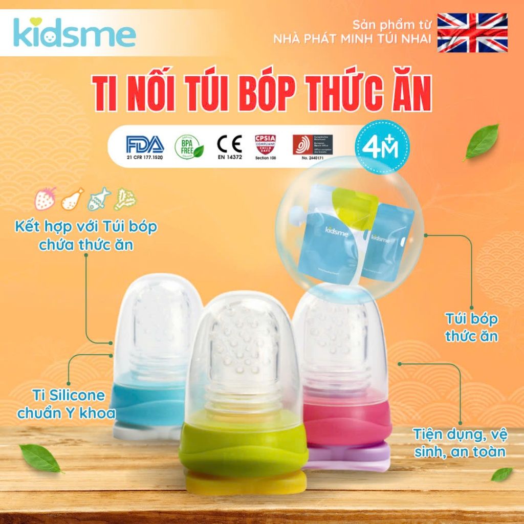 Ti nối túi bóp thức ăn kidsme - Từ 04 tháng tuổi - 160489