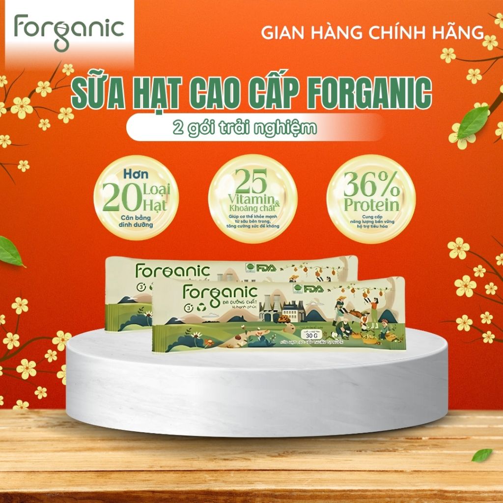 Combo Trải Nghiệm Gói Sữa Hạt Cao Cấp Forganic - (Đa Dưỡng Chất + Bữa Ăn Thay Thế)