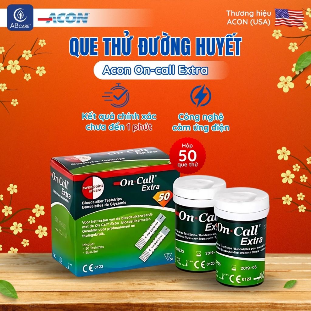 Que thử đường huyết Acon On-call extra (25 - 50 que/hộp)