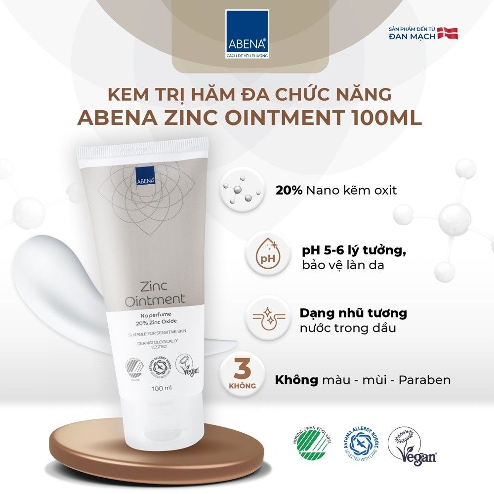 Kem chống hăm đa chức năng Abena Zinc Ointment - Nhập Khẩu Đan Mạch