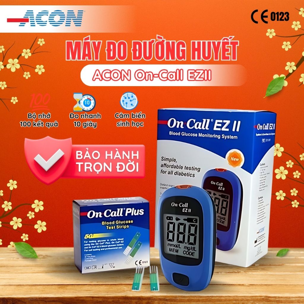 Máy đo đường huyết ACON On-Call EZII - Đo nhanh trong 10S Bảo hành trọn đời