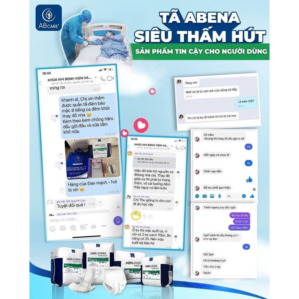 Combo 5 bịch tã dán người lớn Abena Abri Form Premium - Nhập khẩu Đan Mạch (Gói 10 miếng)