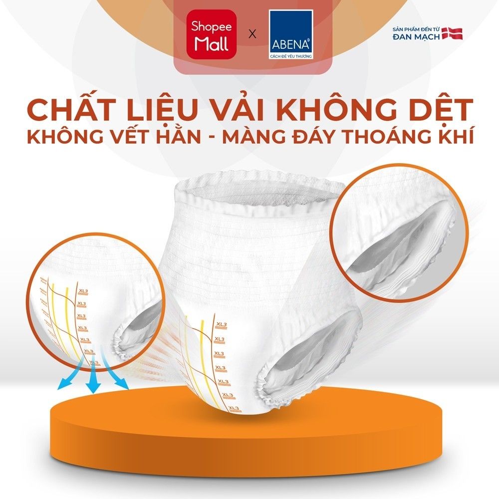 Tã quần người lớn Abena Pants XL3 thấm hút 2.600ml - Nhập khẩu Đan Mạch (Gói 16 miếng)
