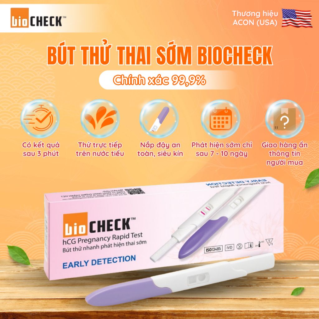 Bút thử thai sớm Biocheck chính xác 100% date 04.2026