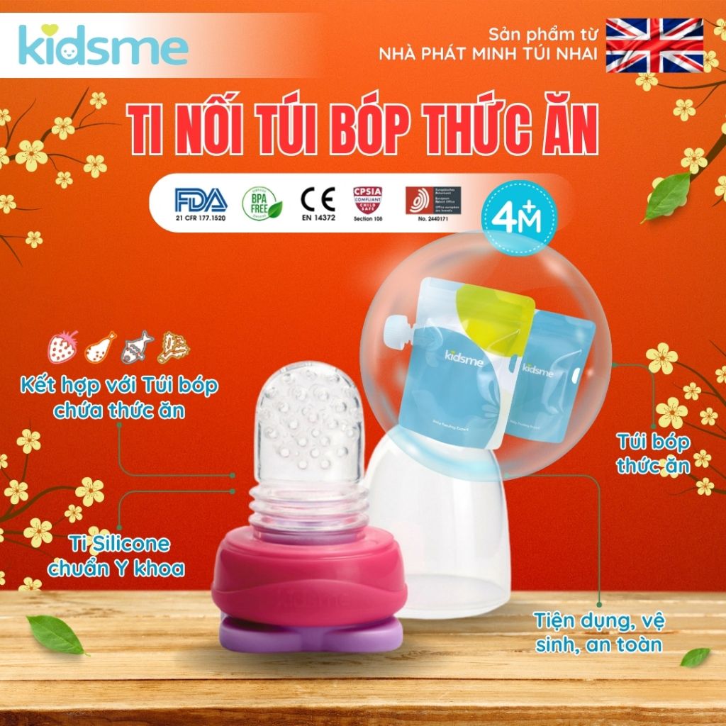 Ti nối túi bóp thức ăn kidsme - Từ 04 tháng tuổi - 160489