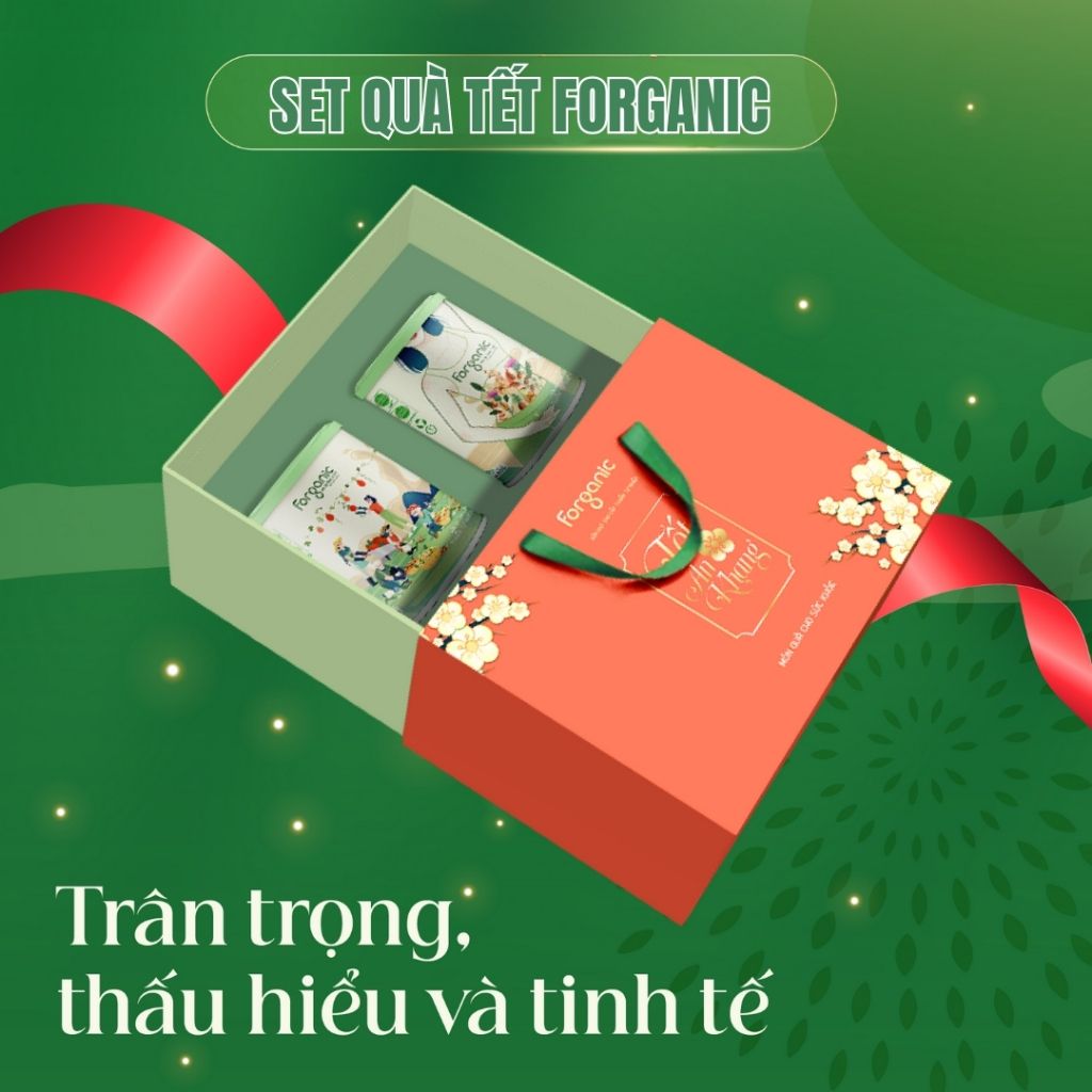 Sét quà tết 2 lon sữa hạt cao cấp Forganic 400g quà tặng yêu thương cho gia đình