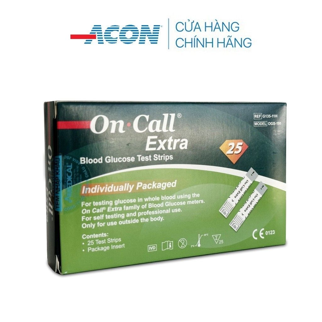 Que thử đường huyết Acon On-call extra (25 - 50 que/hộp)