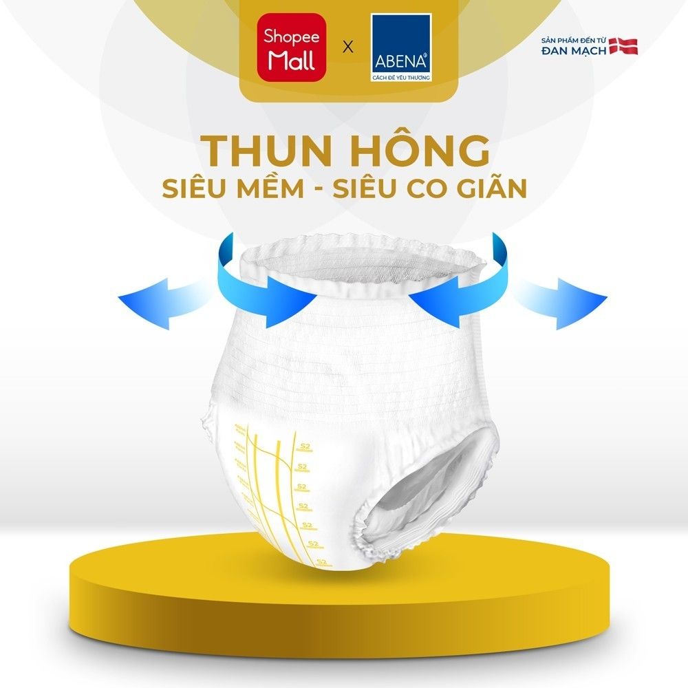 Tã quần người lớn Abena Pants Premium S2 thấm hút 1.900 ml Gói 16 miếng - Nhâp khẩu Đan Mạch