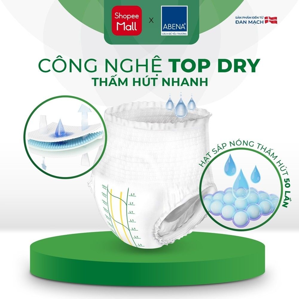 Tã quần người lớn cao cấp Abena Abri Pants Premium siêu thấm hút lên đến 2.4 lít thoải mái để ngủ qua đêm- Đan mạch