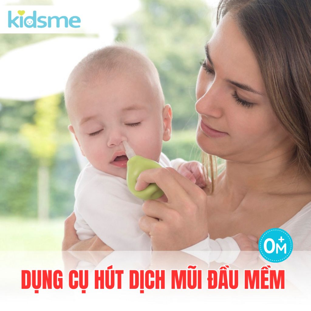 Dụng cụ hút dịch của kidsme với vòi hút mềm mại và linh hoạt giúp làm sạch khoan mũi của bé