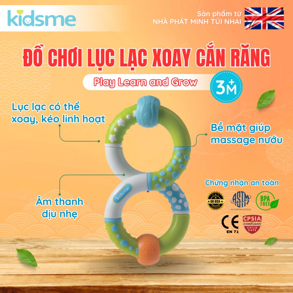 Đồ chơi lục lạc xoay cắn răng kidsme