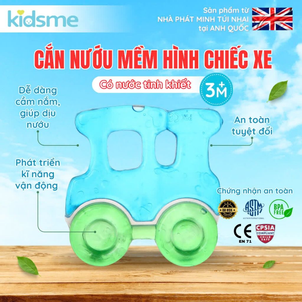 Cắn nướu mềm có nước hình xe kidsme