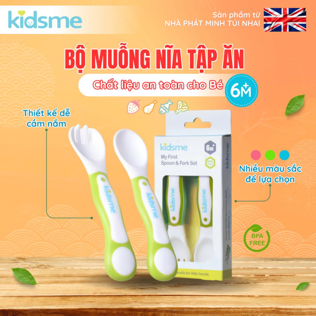 Bộ muỗng nĩa tập ăn Kidsme - 9831