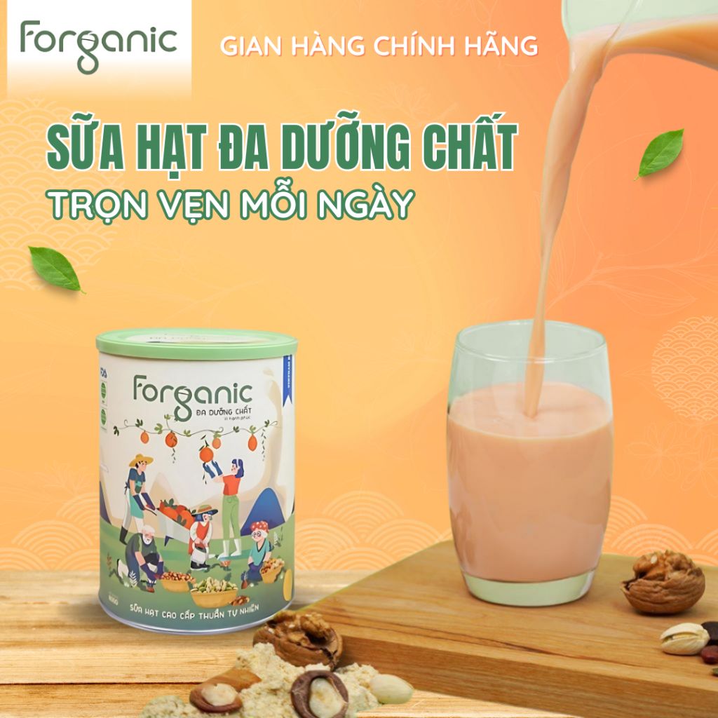 Sữa Hạt Forganic Đa dưỡng chất, Và Bữa Ăn Thay Thế bổ sung đạm và vitamin - Lon 800gr