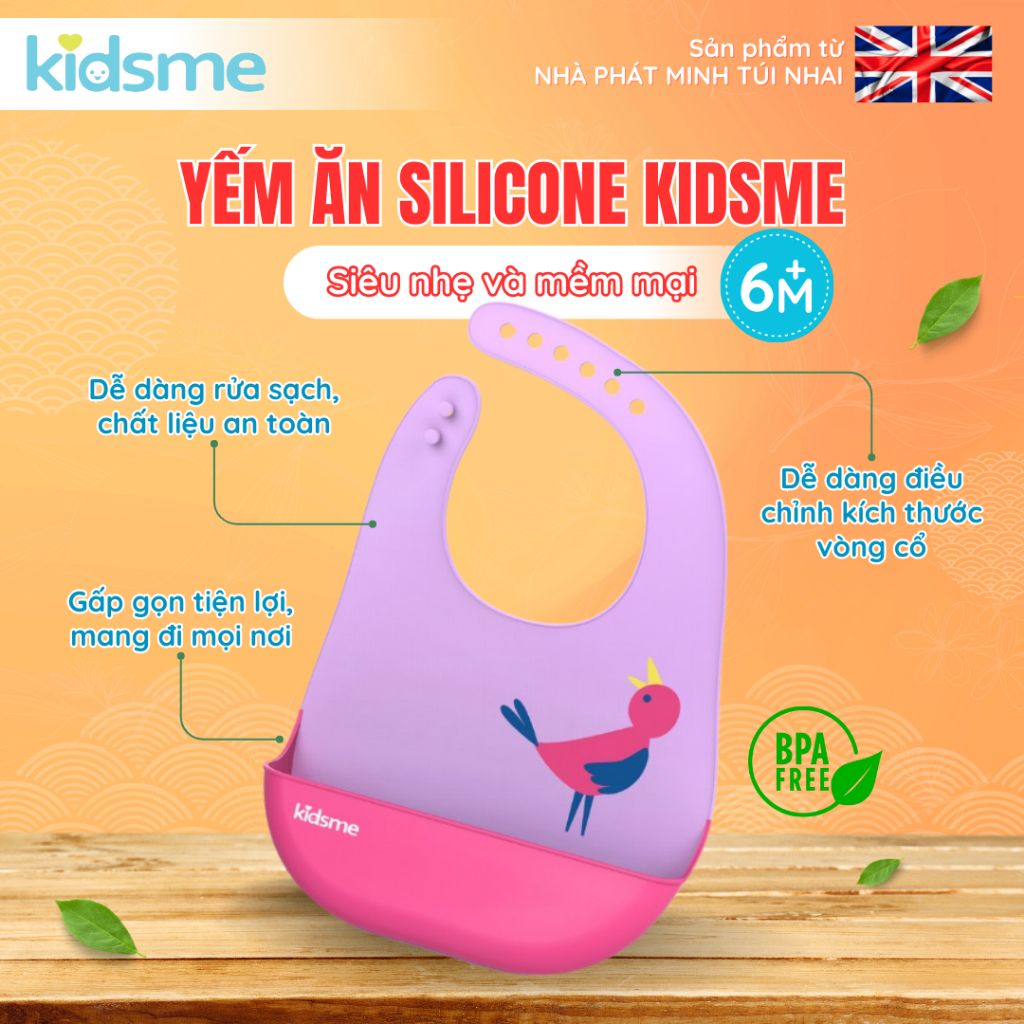 Yếm ăn silicone kidsme