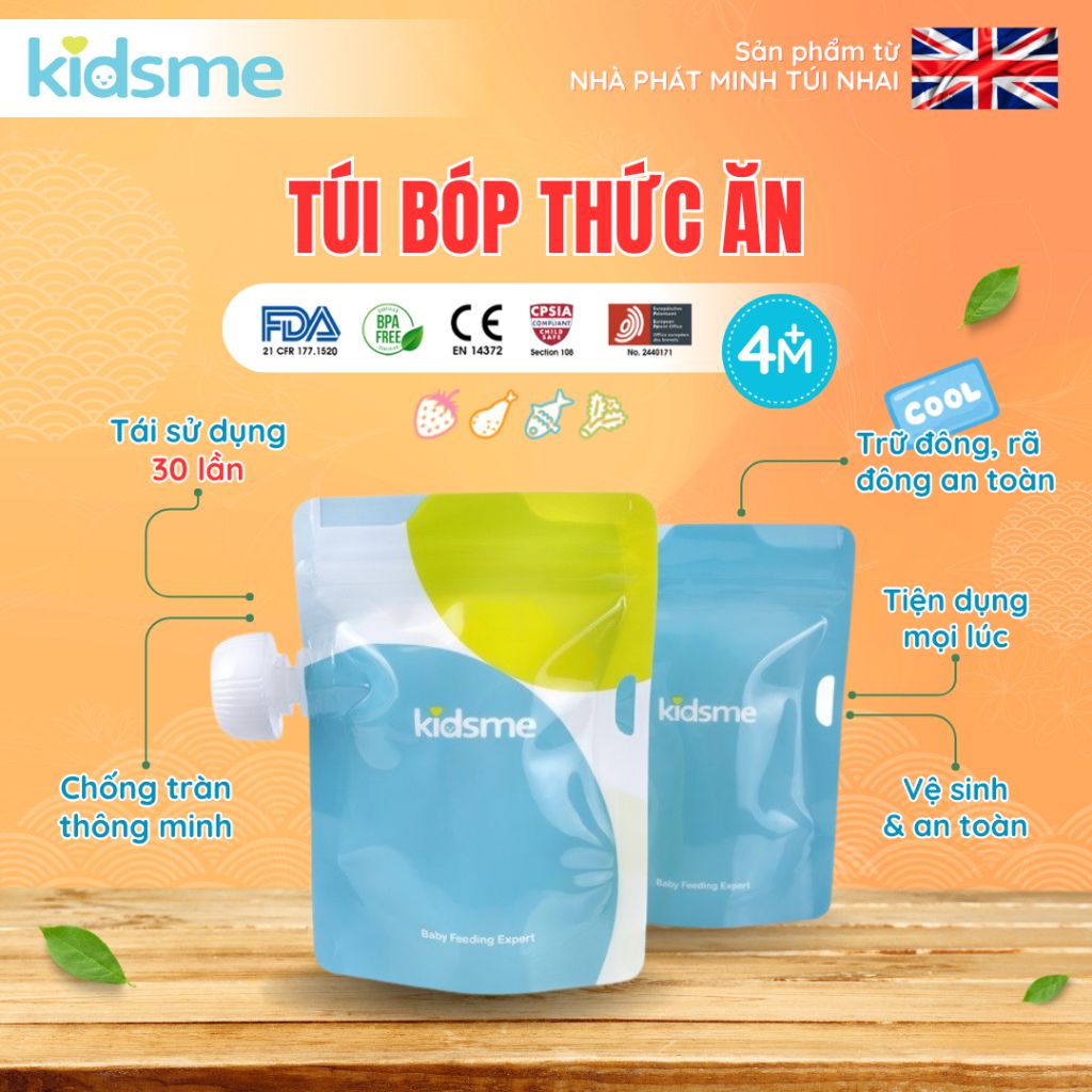 Túi bóp thức ăn kidsme - Từ 04 tháng tuổi