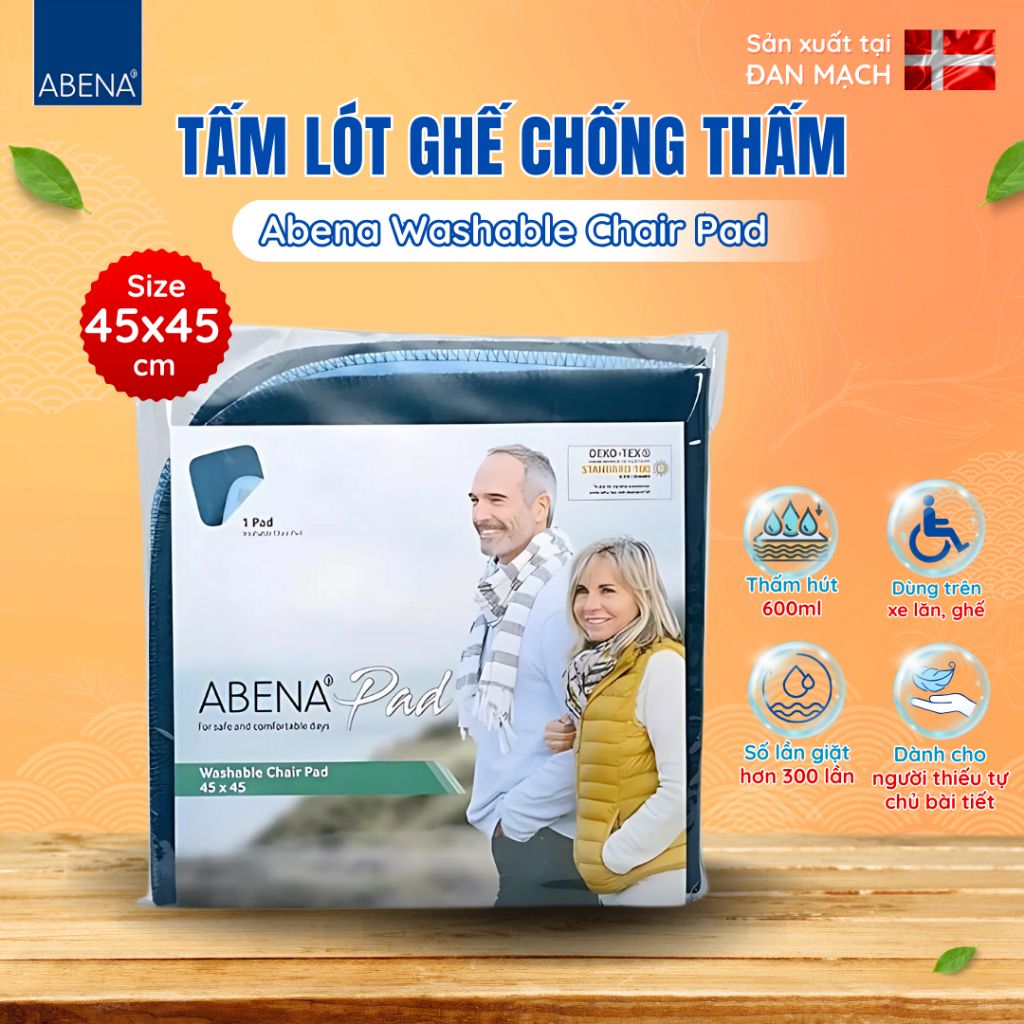Tấm lót ghế chống thấm Abena Washable Chair Pad ( 45x45cm ) - Nhập khẩu Đan Mạch - Chống thấm ghế xe lăn/xe đẩy/ghế