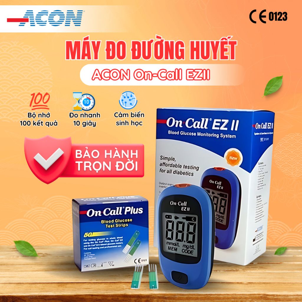 Máy đo đường huyết ACON On-Call EZII - Đo nhanh trong 10S Bảo hành trọn đời